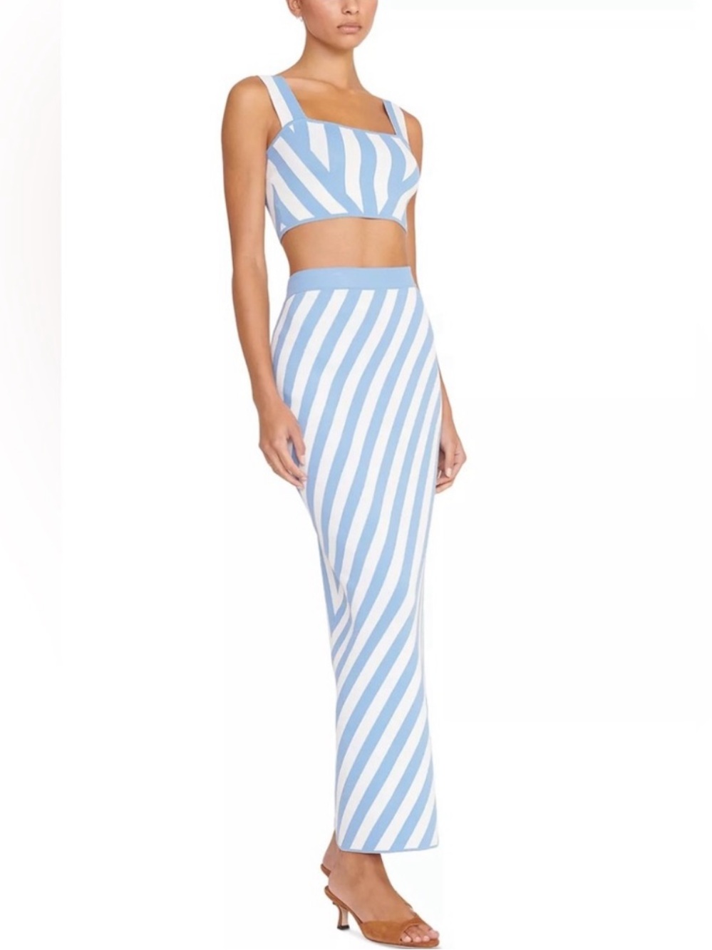NWT Staud 2 piece Set Zola knit crop top (size L) and Giovanni skirt (size XL) - Picture 2 of 13